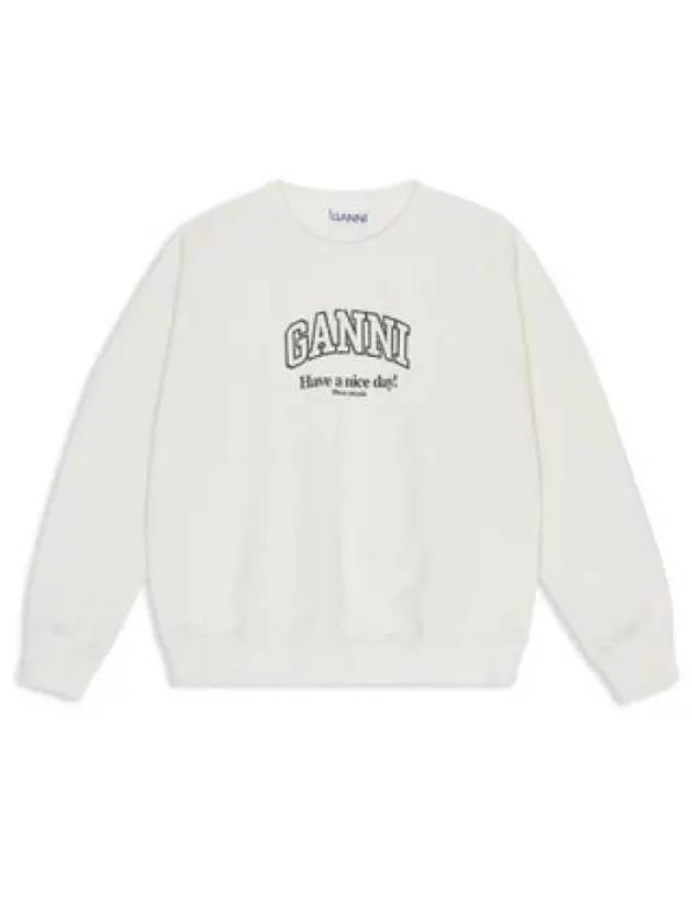 Logo Print Sweatshirt White - GANNI - BALAAN 2