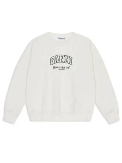 Logo Print Sweatshirt White - GANNI - BALAAN 2