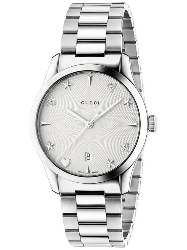 G Timeless Dial Stainless Steel Watch Silver - GUCCI - BALAAN 4