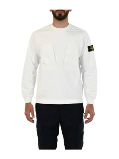 Cotton Fleece Crewneck Sweatshirt White - STONE ISLAND - BALAAN 2