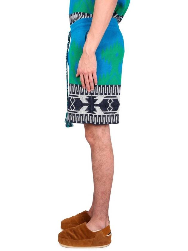 Alanui Blue Multicolour Cotton Blend Shorts - ALANUI - BALAAN 6