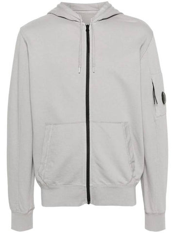 Light Fleece Zip Up Hoodie Grey - CP COMPANY - BALAAN 1