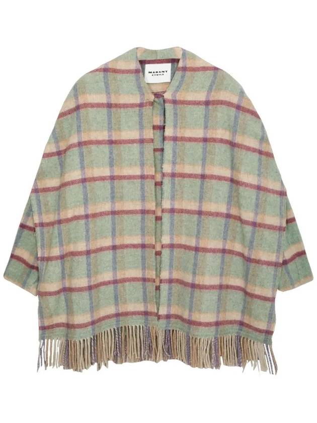 Check Pattern Shawl Cape Green - ISABEL MARANT - BALAAN 2