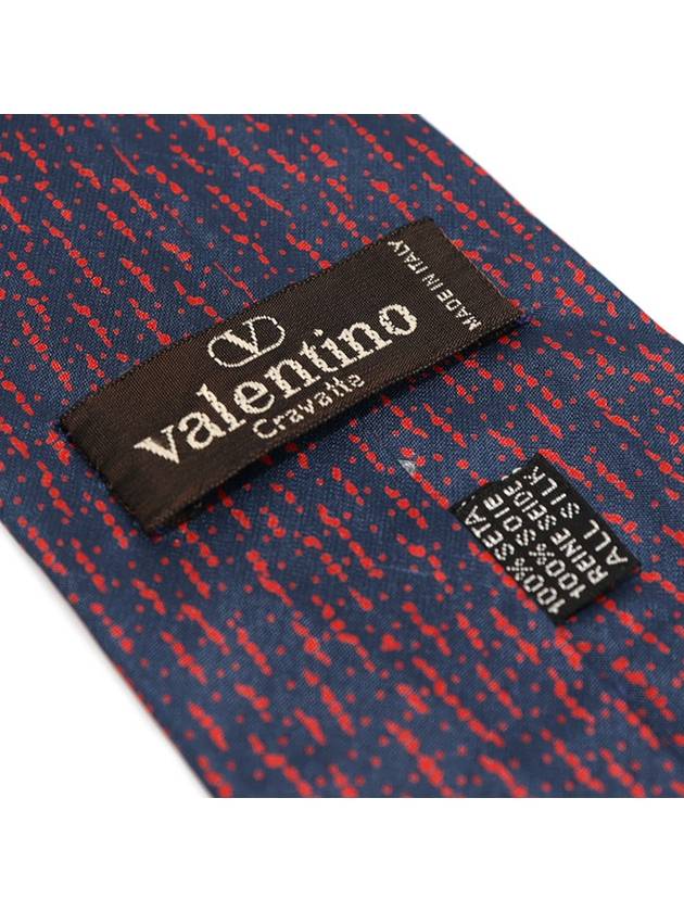 100 silk navy red patterned tie - VALENTINO - BALAAN 7