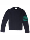 Chunky stitch crew neck knit navy MKA038A 00014 113 - THOM BROWNE - BALAAN 1