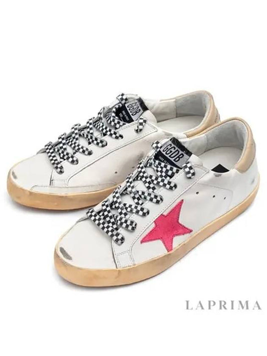 Superstar Suede Star Low Top Sneakers White Pink - GOLDEN GOOSE - BALAAN 2