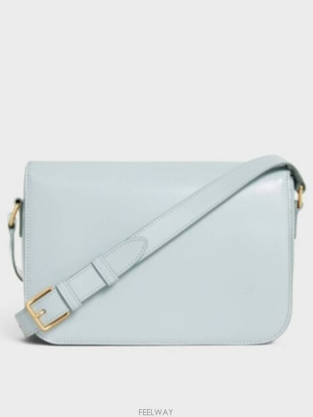 Classique Triomphe Shiny Calfskin Shoulder Bag Soft Blue - CELINE - BALAAN 6