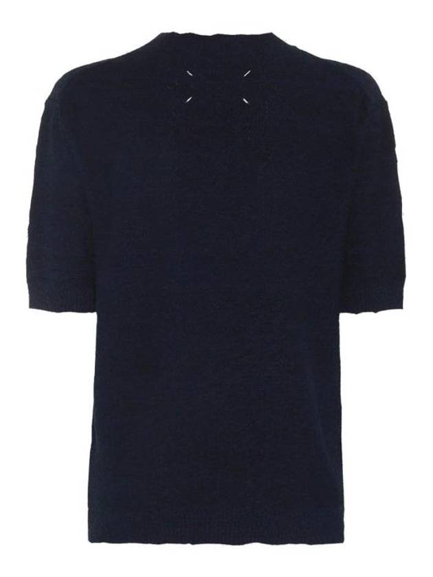 V-Neck Knit Top Navy - MAISON MARGIELA - BALAAN 3