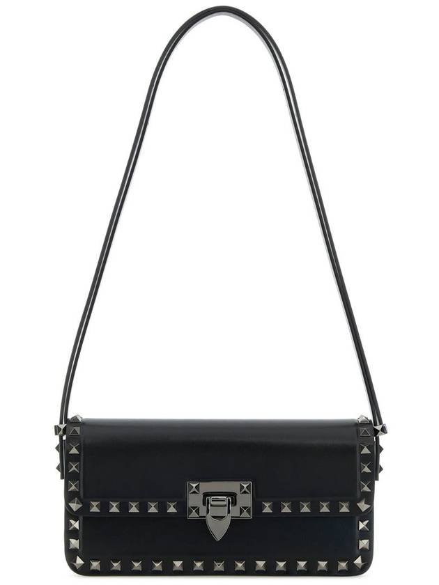 Rockstud Calfskin Shoulder Bag Black - VALENTINO - BALAAN 2