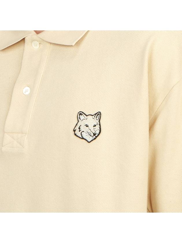 Bold Fox Head Patch Oversized Polo Shirt Beige - MAISON KITSUNE - BALAAN 7