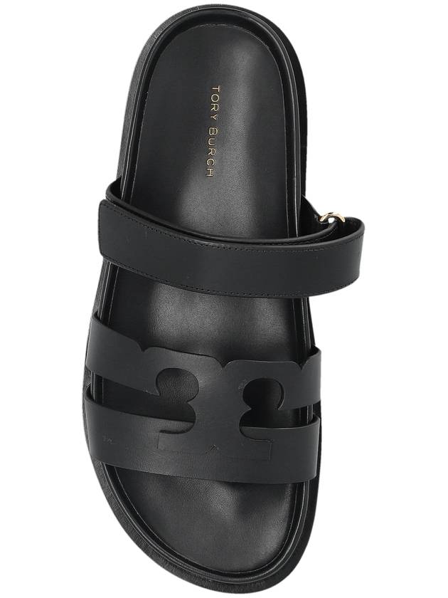 Tory Burch Leather Slides Ines, Women's, Black - TORY BURCH - BALAAN 6