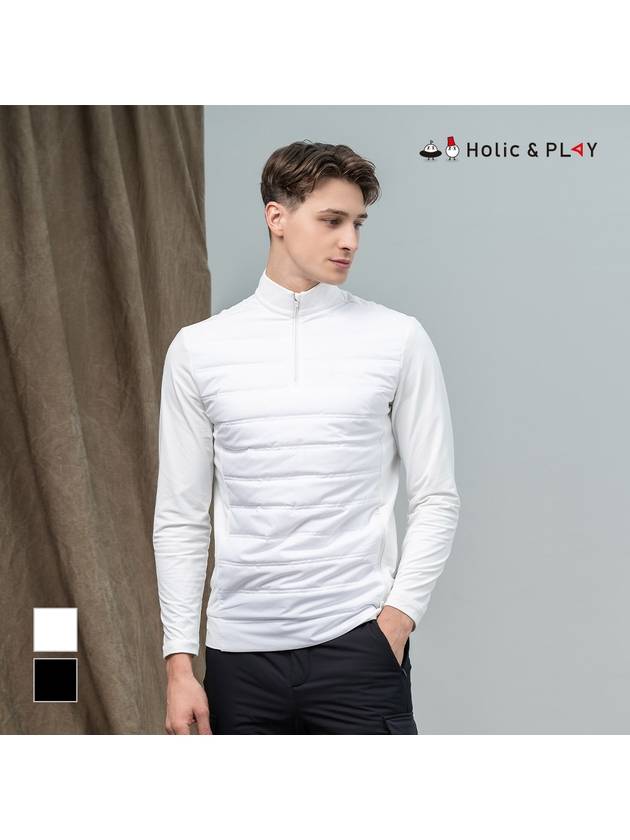 Men s quilted padded hybrid windproof half zip up t shirt HC4MTS002 - HOLIC&PLAY - BALAAN 2