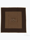 Centered Monogram Silk Scarf Brown - TOTEME - BALAAN 2