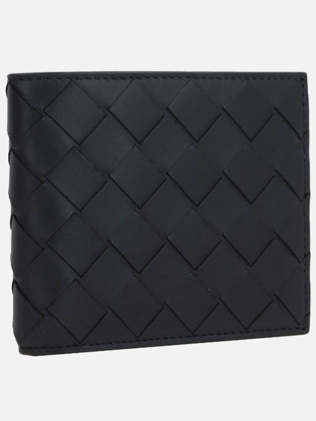 Intrecciato Leather Half Wallet Black - BOTTEGA VENETA - BALAAN 4