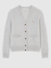 Baby Fox Patch Boxy Cardigan Light Grey Melange - MAISON KITSUNE - BALAAN 2