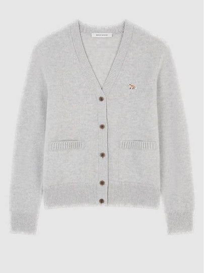 Baby Fox Patch Boxy Cardigan Light Grey Melange - MAISON KITSUNE - BALAAN 2