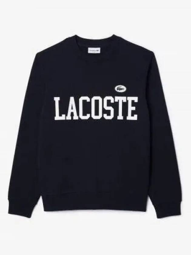 Men s logo print puff badge crew neck sweatshirt dark navy 1285959 - LACOSTE - BALAAN 1