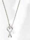 Heart Logo Chain Metal Necklace Silver - AMI - BALAAN 2