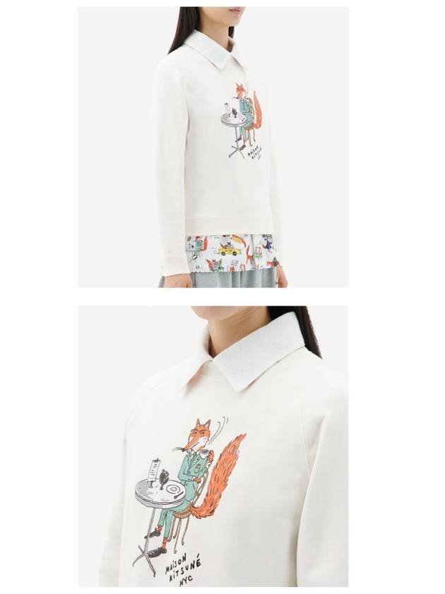 Oly Coffee Fox Printing Sweatshirt Ivory - MAISON KITSUNE - BALAAN 6