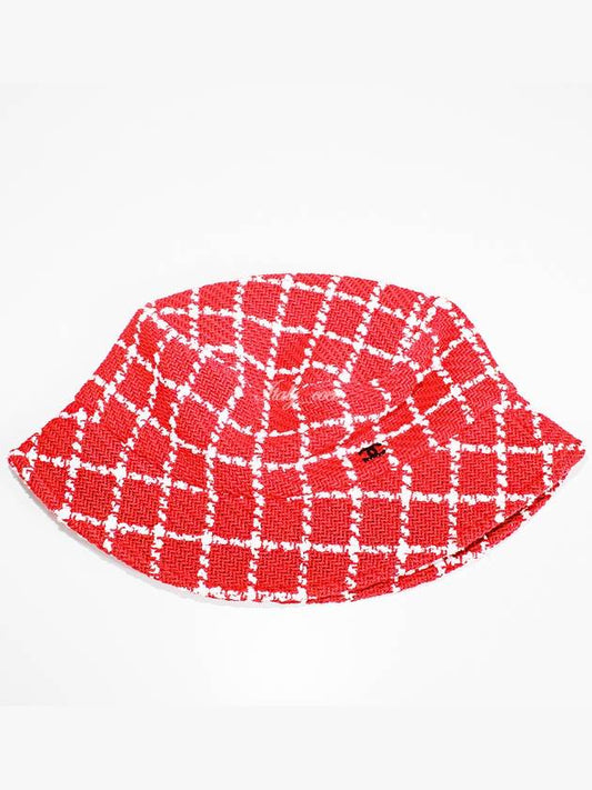 23C Check Tweed Bucket Hat Red AA8841 - CHANEL - BALAAN 2