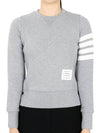 Engineered 4 Bar Stripe Loopback Jersey Knit Crewneck Sweatshirt Light Grey - THOM BROWNE - BALAAN 3