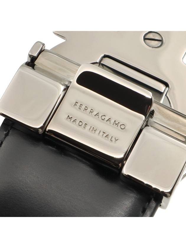 Ferragamo Black Brown Leather Double Gancini Reversible Belt 105 - SALVATORE FERRAGAMO - BALAAN 8