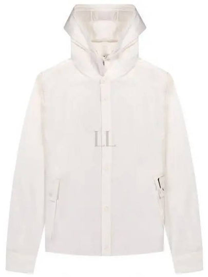 Gabardine PD Metropolis Logo Badge Button Hoodie White - CP COMPANY - BALAAN 2