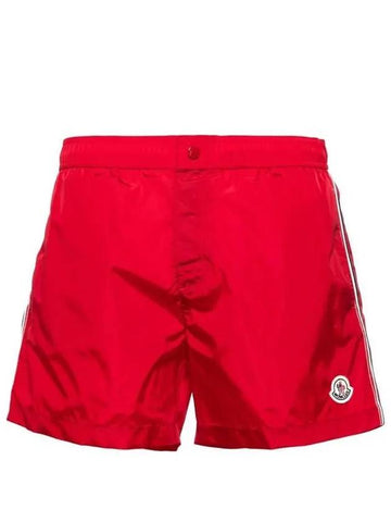 2C00021 53326 Three Stripes Logo Patch Swim Shorts - MONCLER - BALAAN 1