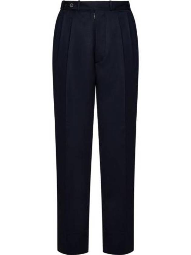 Gabardine Virgin Wool Straight Pants Navy - MAISON MARGIELA - BALAAN 1