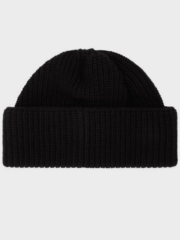 Logo Ribbed Wool Beanie Black - CELINE - BALAAN 5