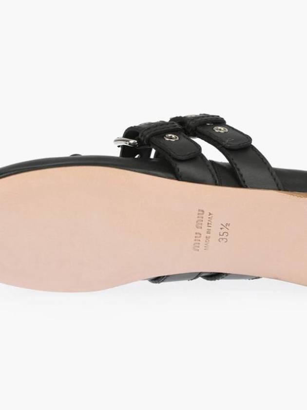 Buckle Strap Nappa Leather Ballerina Black - MIU MIU - BALAAN 6