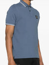 Stretch Cotton Pique Short Sleeve Polo Shirt Light Blue - STONE ISLAND - BALAAN 3