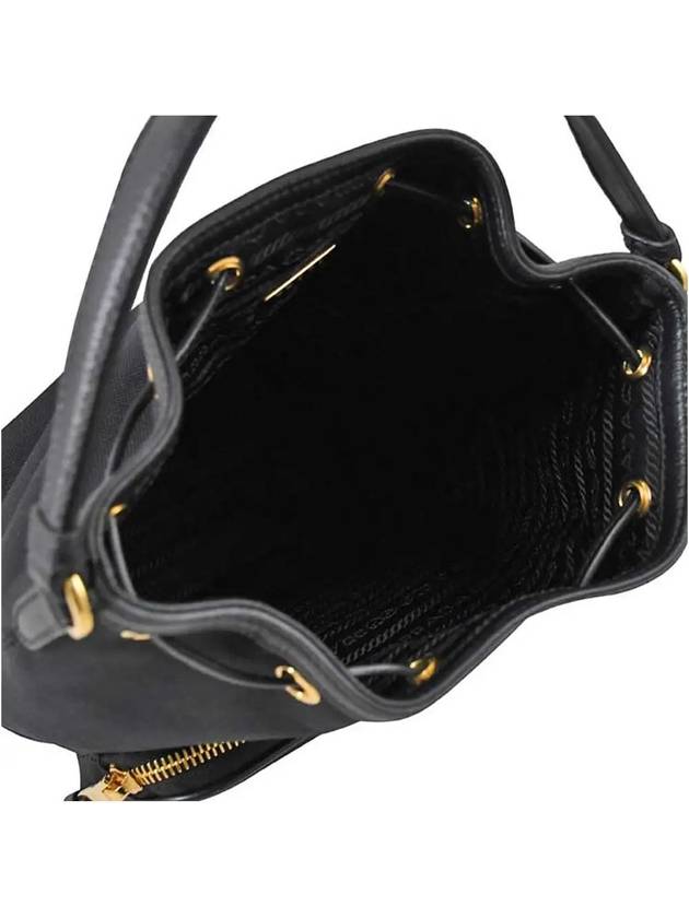 Logo Jacquard Lettering Bucket Bag Black - PRADA - BALAAN 6