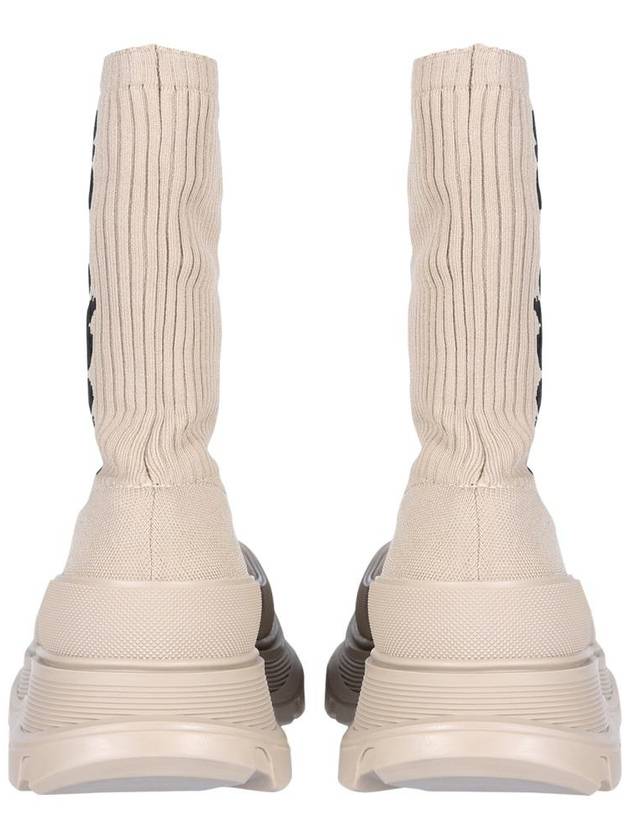 Men's Black Logo Socks High Top Sneakers Beige - ALEXANDER MCQUEEN - BALAAN 4