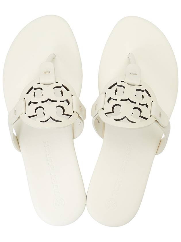 Miller Soft Leather Flip Flops White - TORY BURCH - BALAAN 3