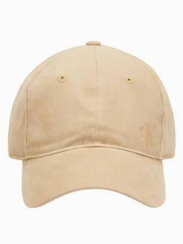 Jeans Embroidered Logo Ball Cap Beige - CALVIN KLEIN - BALAAN 1