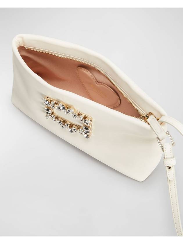 Night Lily Broche Vivier Buckle Satin Mini Shoulder Bag White - ROGER VIVIER - BALAAN 4