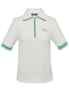 Women's Lungara Half Zip Up Polo Shirt White - DUVETICA - BALAAN 1