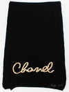 22A Logo Cashmere Muffler Black AA8312 - CHANEL - BALAAN 3