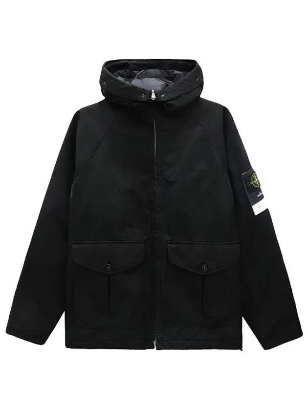 Logo David TC Down Hooded Jacket Black - STONE ISLAND - BALAAN 2