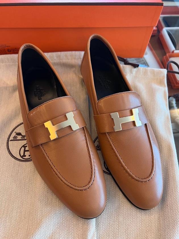 Paris Goatskin Loafers Permabrass Naturel - HERMES - BALAAN 3