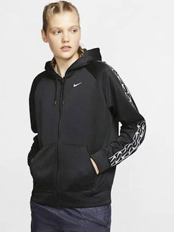 01BV3447010Women'sSide Line Swoosh Hooded Zip JacketBlack - NIKE - BALAAN 1