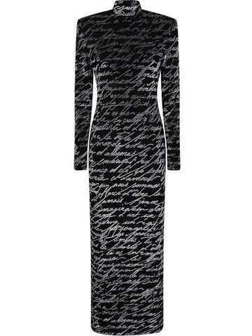 Balmain Ls Bodycon Love Letter Long Dress Clothing - BALMAIN - BALAAN 1