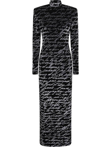 Balmain Ls Bodycon Love Letter Long Dress Clothing - BALMAIN - BALAAN 1