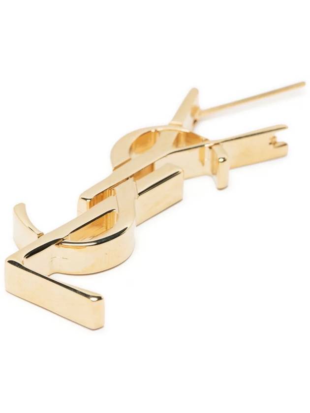 YSL Cassandre Single Metal Earrings Gold - SAINT LAURENT - BALAAN 4