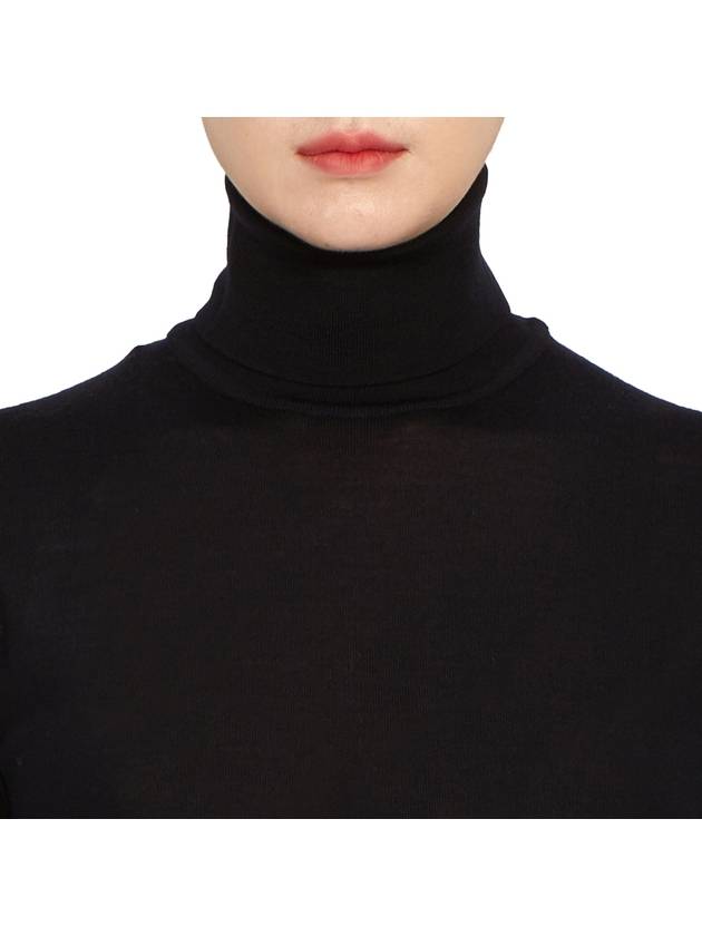 Fine Merino 4 Bar Relaxed Short Sleeve Turtleneck Navy - THOM BROWNE - BALAAN 7