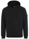 Wappen Patch Brushed Cotton Fleece Hoodie Black - STONE ISLAND - BALAAN 3