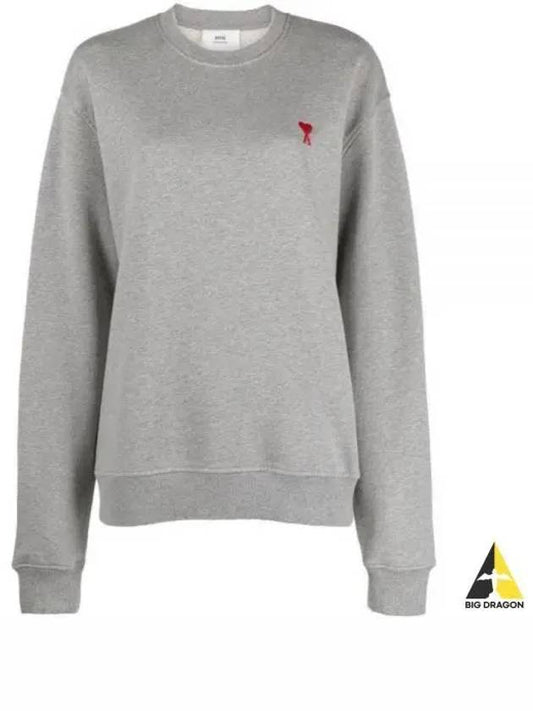 Small Heart Logo Sweatshirt Grey - AMI - BALAAN 2