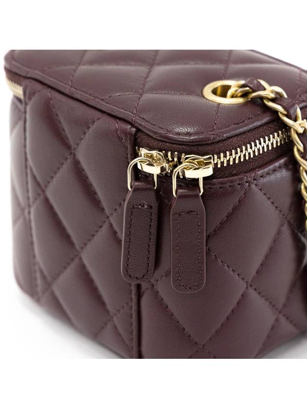 Gold Ball Vanity Bag Square Chain Small Burgundy AP1447 - CHANEL - BALAAN 10