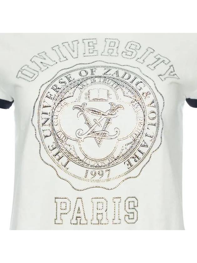 University Graphic Cotton Short Sleeve T-Shirt White - ZADIG & VOLTAIRE - BALAAN 5